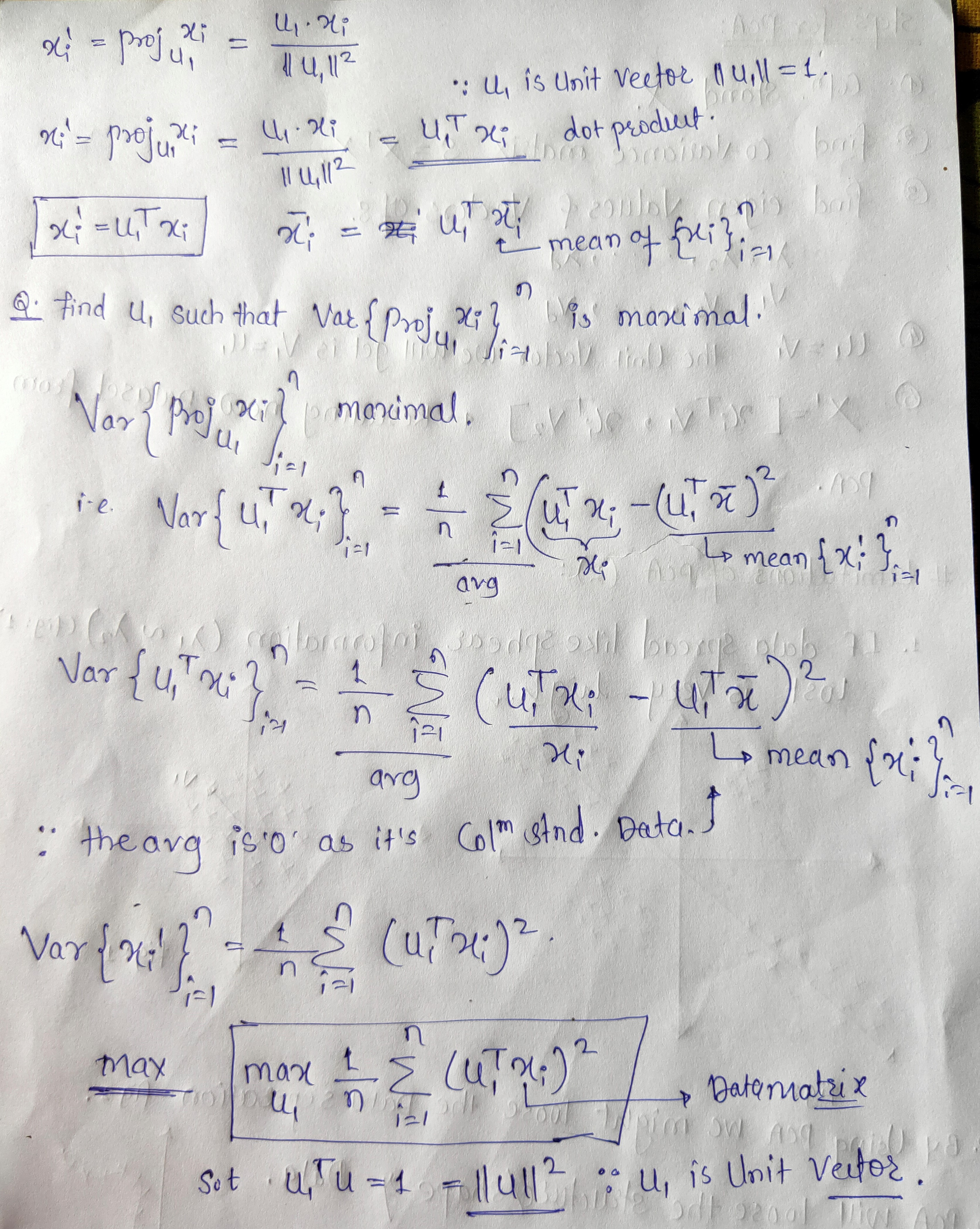 Math of PCA